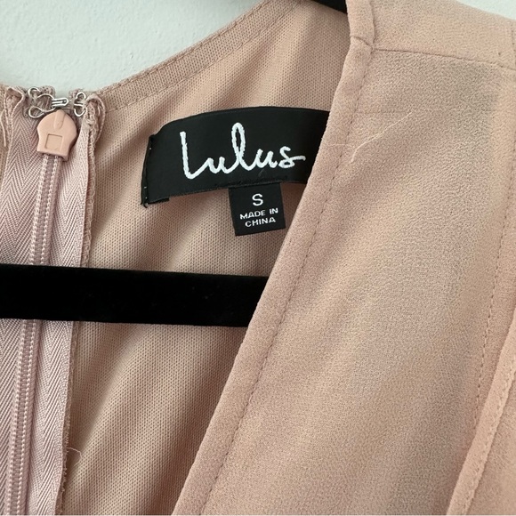 Lulu’s Dearly Loved Blush Pink Flutter Sleeve Maxi Dress Bridesmaids - Picture 10 of 11